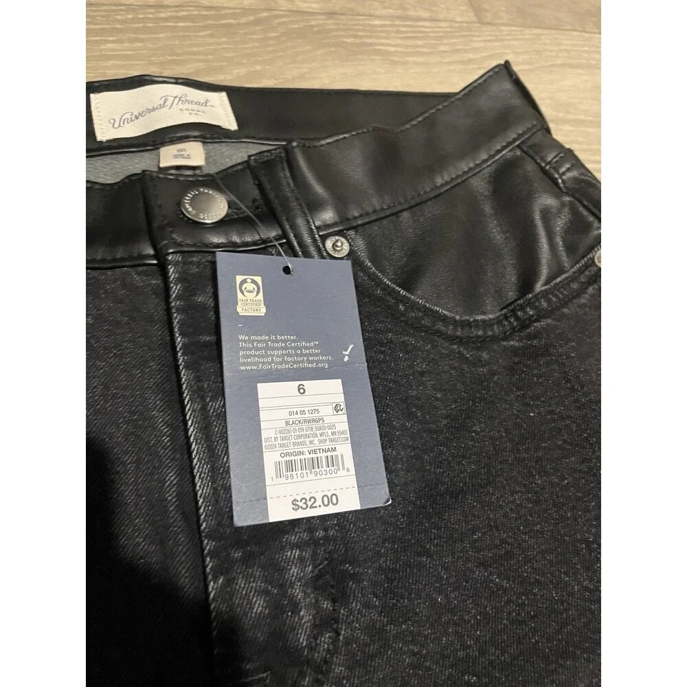 Universal Thread Women's Mid-Rise 80's Slim Fit Jeans Black Size 6R - Picture 4 of 8